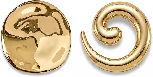Vintage Geometric Large Gold Brooch Pin & Round Spiral Snail Brooch Pin for Women Men, Lapel Pins for Coat Scarves Dress Clothes Dance Banquet Accessories Fashion Wedding Party Jewelry in Saudi Arabia