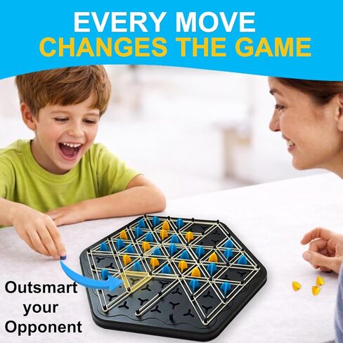 Strategy Board Game for Family Game Night - Fun Triangle Rubber Band Games for Kids Ages 6 and Up - Logic Challenge for 2-4 Players in Saudi Arabia
