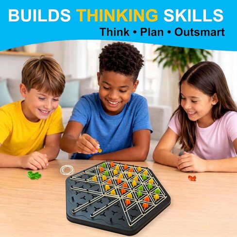 Strategy Board Game for Family Game Night - Fun Triangle Rubber Band Games for Kids Ages 6 and Up - Logic Challenge for 2-4 Players in Saudi Arabia