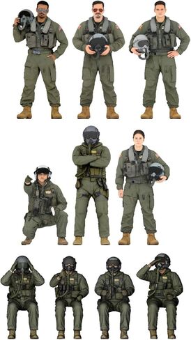 figreal 1/144 U.S.AIRFORCE US Air Force (1) PL10 Set of 10 Pilot 144-00017-PL10 Painted Figure in Saudi Arabia