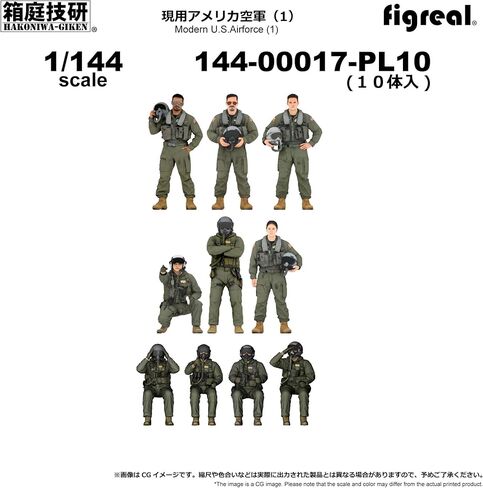 figreal 1/144 U.S.AIRFORCE US Air Force (1) PL10 Set of 10 Pilot 144-00017-PL10 Painted Figure in Saudi Arabia