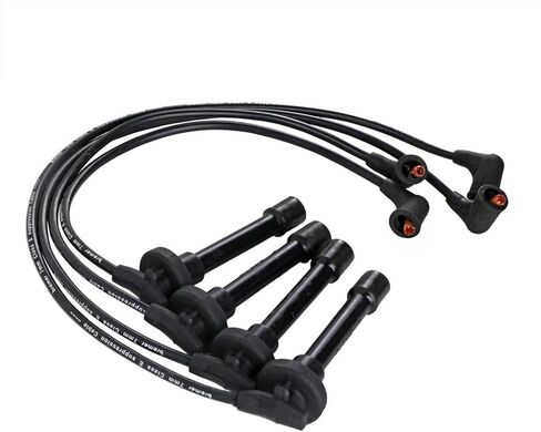 Ignition Spark Plug Wires 7mm (4PC Set) for 1988-1995 Honda Civic L4 1.5L for 1988-1991 Honda CRX for 1992-1993, 1996-2001 Acura Integra GS-R in Kuwait