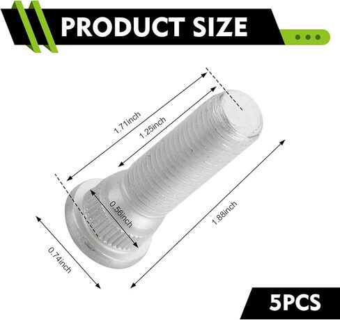 5PCS Wheel Studs, M12 x 1.5 Steel Tire Studs, Extended Wheel Hub Fixing Screw OEM #610-266 90942-02049, Compatible with Chevy Lexus Toyota Specific Models (Silver) in Saudi Arabia