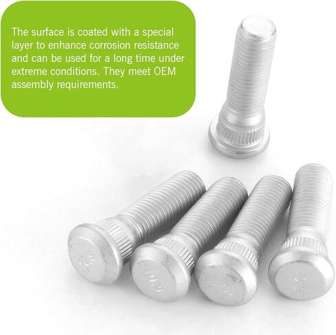 5PCS Wheel Studs, M12 x 1.5 Steel Tire Studs, Extended Wheel Hub Fixing Screw OEM #610-266 90942-02049, Compatible with Chevy Lexus Toyota Specific Models (Silver) in Saudi Arabia