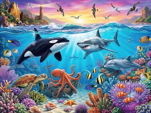Puzzles for Kids Ages 6-8 Year Old - Underwater World, 200 Pieces Jigsaw Puzzles for Kids Ages 8-10, Learning Educational Toys for Boys and Girls Gift in Saudi Arabia