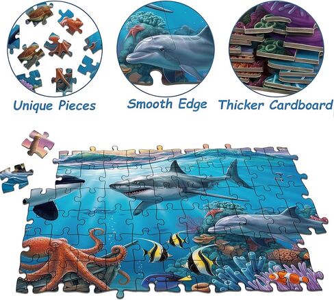 Puzzles for Kids Ages 6-8 Year Old - Underwater World, 200 Pieces Jigsaw Puzzles for Kids Ages 8-10, Learning Educational Toys for Boys and Girls Gift in Saudi Arabia