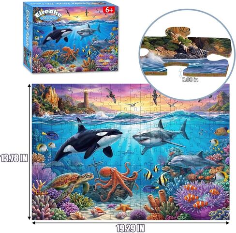 Puzzles for Kids Ages 6-8 Year Old - Underwater World, 200 Pieces Jigsaw Puzzles for Kids Ages 8-10, Learning Educational Toys for Boys and Girls Gift in Saudi Arabia