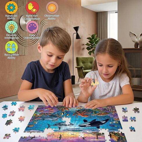 Puzzles for Kids Ages 6-8 Year Old - Underwater World, 200 Pieces Jigsaw Puzzles for Kids Ages 8-10, Learning Educational Toys for Boys and Girls Gift in Saudi Arabia