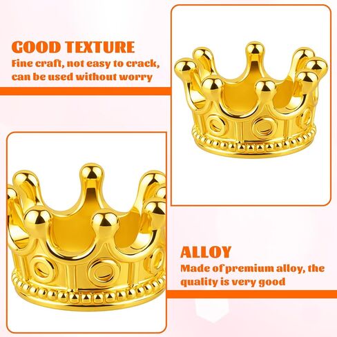 Xthrotsenk 100Pcs Mini Gold Crown Beads Charms for Bracelets Crafts Small Bulk Crown Cake Topper 3D Alloy King Queen Princess Crowns for Cake Topper Bracelet Necklace DIY Golden Jewelry Making in Kuwait