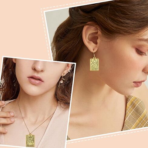 24Pcs 6 Styles Tarot Card Charms, Antique Golden Rectangle Zinc Alloy Pendants, Jewelry Making Charm Bulk for Women for Necklace Bracelet Earring Making and DIY Crafting, 0.92x0.55x0.06inch in Saudi Arabia