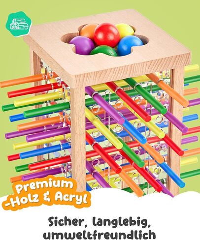 Montessori Wooden Board Game, 42 Colorful Sticks Board Games for Kids 4-6, Math Montessori Toys for 3 4 5 6 Year Olds Fine Motor Skills Toy Family Travel Games, Wooden Stick Game, Gift Boys Girls in Kuwait