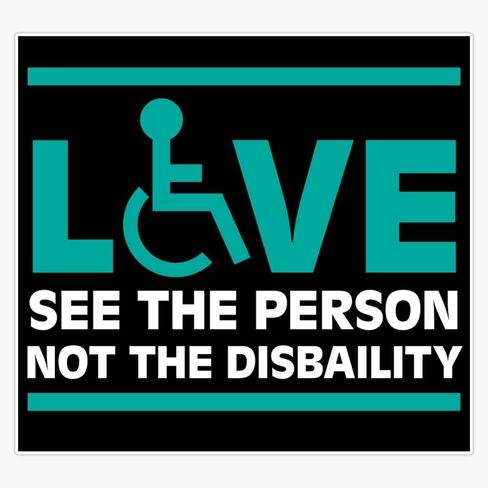 See The Person Not The Disability - Funny Disabled Son - Disabled Mate - Disabled Brother - Disabled Sister - Fun Disabled Heavy Duty Car Magnet Vehicle Bumper Sign Removable 5" in Kuwait