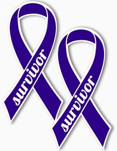 Magnet Me Up Support Hodgkins Lymphoma and Testicular Cancer Fighter Violet Ribbon Magnet Decal, 3.5x7 Inches, 2 Pack Automotive Magnet for Car Truck SUV, Gift of Empathy, Encourage, Crafted in USA in Kuwait