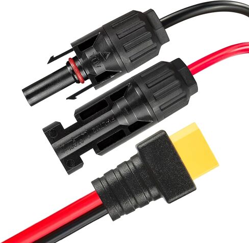 6FT 10AWG XT90 to MC4 Solar Cable, Solar Panel to XT90 Female Adapter Cord 600V 30A for Portable Power Station, RV, Camping, Battery Charging in Kuwait