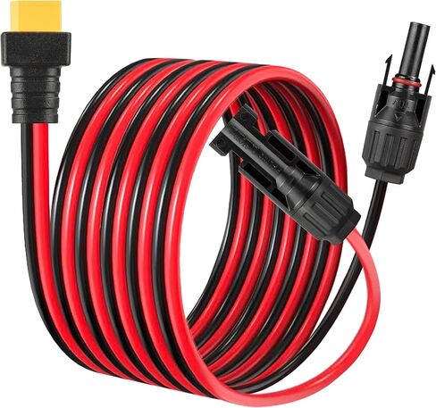 6FT 10AWG XT90 to MC4 Solar Cable, Solar Panel to XT90 Female Adapter Cord 600V 30A for Portable Power Station, RV, Camping, Battery Charging in Kuwait