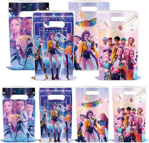 COFEMY 40Pcs Korean Idol Dem Movie Party Gift Bags, Plastic Gift Bags with Handles, Perfect for cartoon parties, ideal for kids, and great for family events, prizes, carnivals, and Christmas in Saudi Arabia