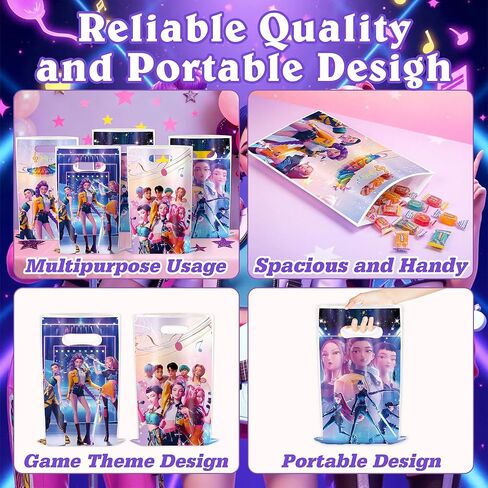 COFEMY 40Pcs Korean Idol Dem Movie Party Gift Bags, Plastic Gift Bags with Handles, Perfect for cartoon parties, ideal for kids, and great for family events, prizes, carnivals, and Christmas in Saudi Arabia