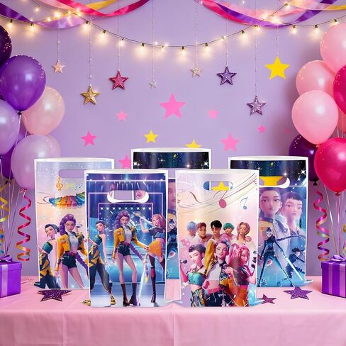 COFEMY 40Pcs Korean Idol Dem Movie Party Gift Bags, Plastic Gift Bags with Handles, Perfect for cartoon parties, ideal for kids, and great for family events, prizes, carnivals, and Christmas in Saudi Arabia