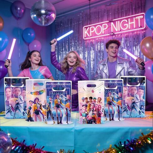 COFEMY 40Pcs Korean Idol Dem Movie Party Gift Bags, Plastic Gift Bags with Handles, Perfect for cartoon parties, ideal for kids, and great for family events, prizes, carnivals, and Christmas in Saudi Arabia