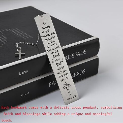 6PCS Metal Christian Bookmarks with Inspirational Bible Verses Stainless Steel Cross Pendant Tassel，Religious Gift Accessories for Church Readers Believers (Bible Verses) in Saudi Arabia