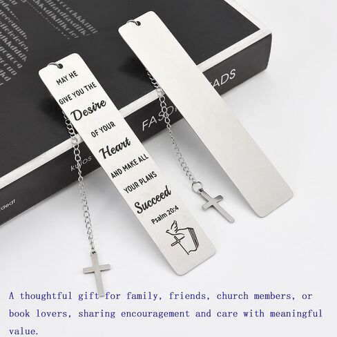 6PCS Metal Christian Bookmarks with Inspirational Bible Verses Stainless Steel Cross Pendant Tassel，Religious Gift Accessories for Church Readers Believers (Bible Verses) in Saudi Arabia