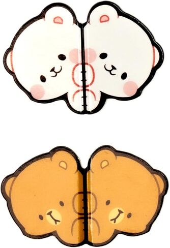 مجموعة من الإشارات المرجعية المغناطيسية من Milk and Mocha Peeking مكونة من 2 بضائع أصلية من Milk Mocha Bear لمحبي الكتب، علامات الصفحات، الطلاب، المعلمين، مشبك قلم التحديد، لطيف رائعتين، مستلزمات منزلية للمكتب والمدرسة in Kuwait