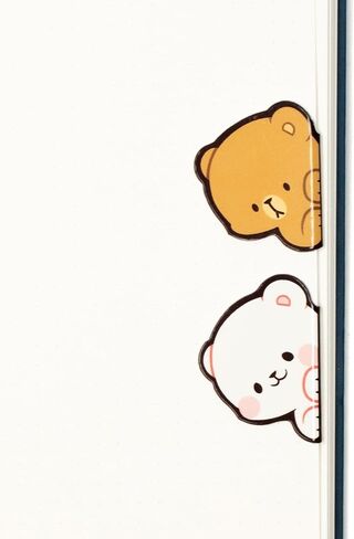 مجموعة من الإشارات المرجعية المغناطيسية من Milk and Mocha Peeking مكونة من 2 بضائع أصلية من Milk Mocha Bear لمحبي الكتب، علامات الصفحات، الطلاب، المعلمين، مشبك قلم التحديد، لطيف رائعتين، مستلزمات منزلية للمكتب والمدرسة in Kuwait