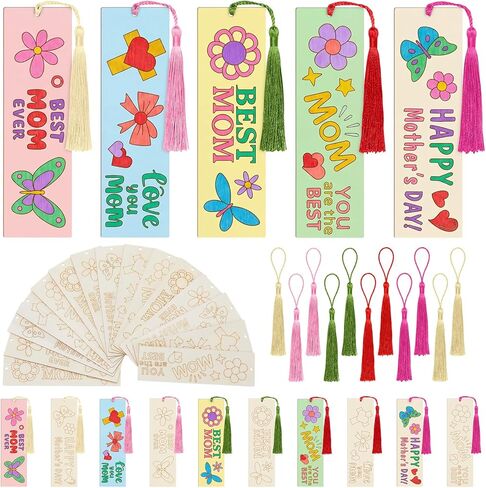 AmazingSpark 200 Pcs Christian Bookmark Craft Kit, DIY Wooden Bible Bookmarks Bulk, Color Your Own Religious Cross Craft, Sunday School, Vacation Bible School Gift, Jesus Bookmarks for Church Events in Kuwait
