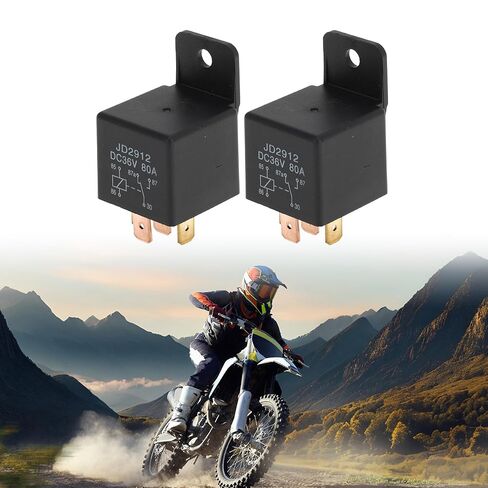 5 Pins 36V 80A Auto Relay with Plastic Hanging Hole Multi Purpose Waterproof Car Relay 2 Pcs Black in Kuwait