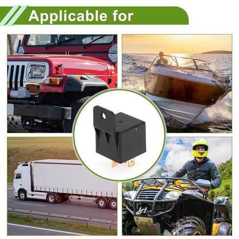 5 Pins 36V 80A Auto Relay with Plastic Hanging Hole Multi Purpose Waterproof Car Relay 2 Pcs Black in Kuwait