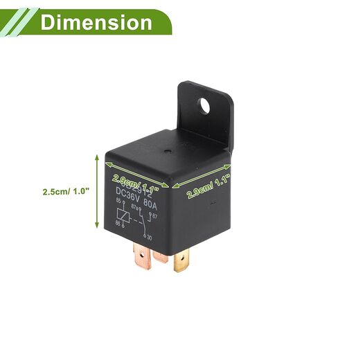 5 Pins 36V 80A Auto Relay with Plastic Hanging Hole Multi Purpose Waterproof Car Relay 2 Pcs Black in Kuwait