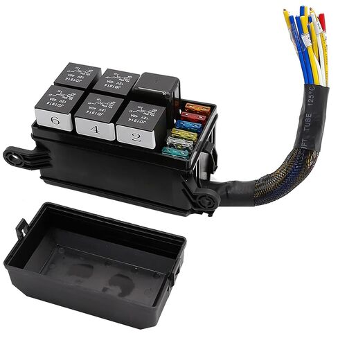 Saihisday 12V Relay Fuse Box with Pre-Wiring Improved Six-Way Fuse, Waterproof 6-Way Fuse Relay Box Replacement for Most Vehicles, Truck Trailer Camper Marine in Kuwait
