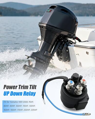 Power Trim Tilt UP Down Relay Set Fit for Yamaha 75 80 90 100 115 130 150 155 175 200 225 HP Outboard 1991-2006, Replace 6E5-8195C-01-00 6E5-8195B-01-00 6E5-81950-00 6E5-8195A-00-00 6E5-8195A-01 in Saudi Arabia