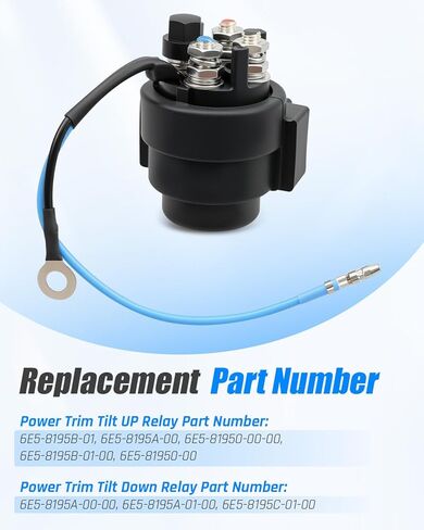 Power Trim Tilt UP Down Relay Set Fit for Yamaha 75 80 90 100 115 130 150 155 175 200 225 HP Outboard 1991-2006, Replace 6E5-8195C-01-00 6E5-8195B-01-00 6E5-81950-00 6E5-8195A-00-00 6E5-8195A-01 in Saudi Arabia