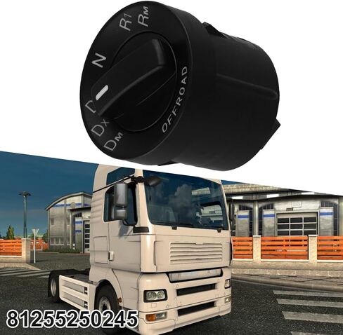 Rotary Switch Replacement for MAN TGA TGX Truck 81255250245, Black Plastic Direct Fit Interior Control Component for Easy Installation and Reliable Performance in Saudi Arabia