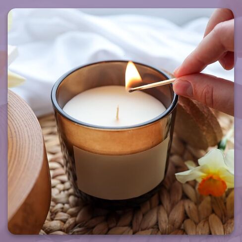50 Pack | Jess Mae® ECO 10 Candle Wicks | 6 Inch | Pre-Tabbed & Pre-Waxed | Cotton Paper-Core Wicks with Metal Sustainer Tabs | for Soy, Paraffin, Beeswax, Coconut & Gel Container Candle Making in Saudi Arabia