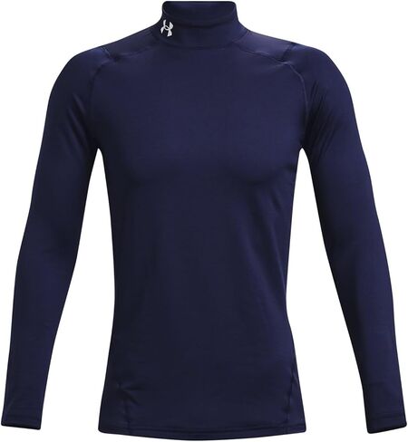 Under Armour - Mens ColdGear Armour Fitted Mock Long-Sleeve T-Shirt, Color Midnight Navy (410), Size: X-Large x Tall in Saudi Arabia