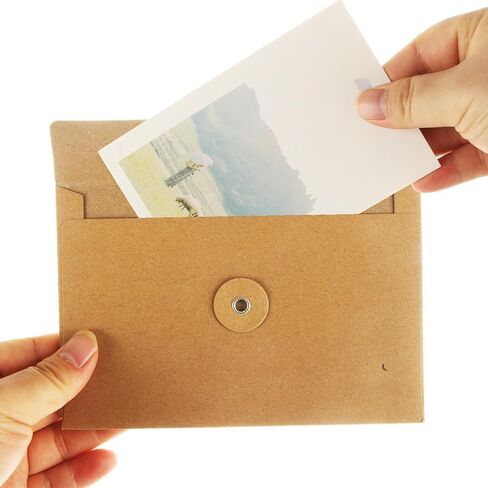 80 PCS Brown Kraft Envelopes 4x6 Inch Vintage Envelope Pockets String Closure, Manilla Envelopes for Mail Postcard Bills Invitation in Kuwait