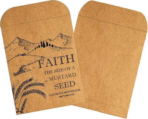 50 Pcs Kraft Mustard Seed Envelope Bulk Does Not Contain Seeds Mustard Seed of Faith Empty Resealable Envelopes Adhesive Storage Pockets Seed Organizer (3.15x4.7 Inch) in Saudi Arabia