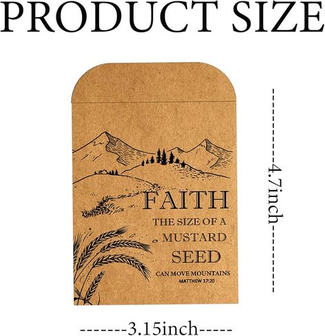 50 Pcs Kraft Mustard Seed Envelope Bulk Does Not Contain Seeds Mustard Seed of Faith Empty Resealable Envelopes Adhesive Storage Pockets Seed Organizer (3.15x4.7 Inch) in Saudi Arabia