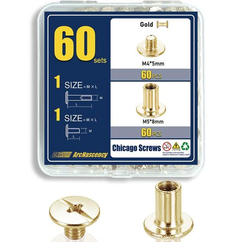 60 Sets Chicago Screws for Kydex Holsters and Thin Leather, M5x4mm Post & M4x3mm Screw (5/32"), Carbon Steel Binding Fasteners for Watch Bands, (Gunmetal Black) in Saudi Arabia