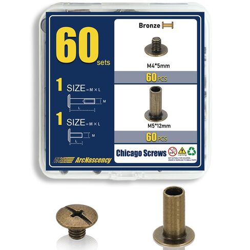 60 Sets Chicago Screws for Kydex Holsters and Thin Leather, M5x4mm Post & M4x3mm Screw (5/32"), Carbon Steel Binding Fasteners for Watch Bands, (Gunmetal Black) in Saudi Arabia