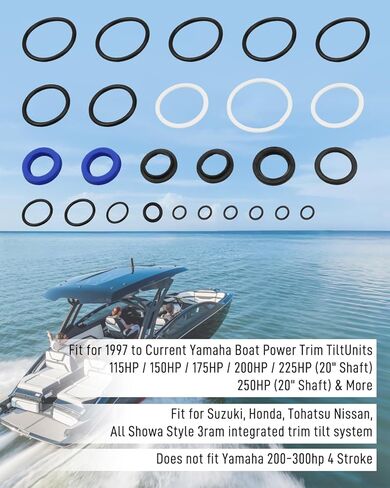 Tilt Trim Seal Kit Fit for Yamaha 115-250HP 1997 & Up, Replaces 63P-43800-00-4D, 64E-43822, Fit for Showa Power Trim Units, Fit for Fast Strike 115225FS in Kuwait