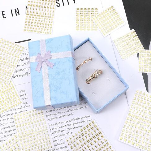 12 Sheets 3D Self-Adhesive Alphabet Stickers, 3mm Small Letter Stickers, Glitter Alloy Mini Number Sticker for Nail Art, Epoxy Resin, Scrapbooking, DIY Crafts (Gold) in Saudi Arabia
