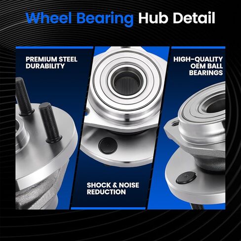513159 Front Wheel Bearing and Hub Assembly Compatible with Jeep Grand Cherokee 1999-2004 4.0L L6, 1999-2001 4.7L V8, 2PCS in Kuwait