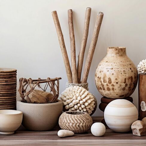 Novabright 4 Pcs 3 ft Driftwood Poles, Natural Drift Wood Decor for Home, Unique Hand-Picked Natural Wood Pole Crafts for Vases Macrame Wedding Venue Home Decor, Coastal Rustic Farmhouse Country in Kuwait