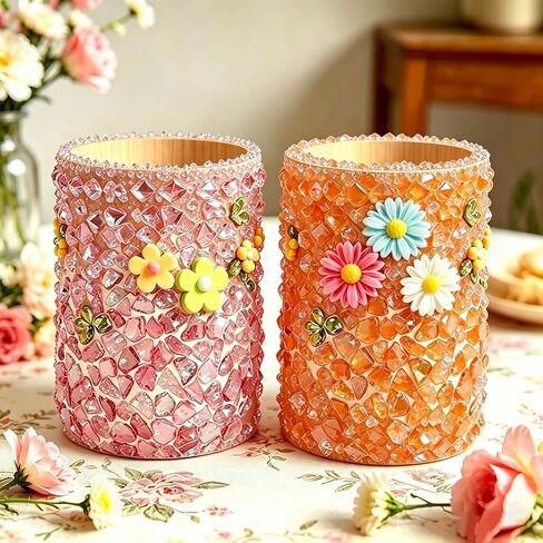 2-Pack 4 Inch Unfinished Round Wooden Cup Wood Pen Pencil Holder for DIY Crafts Makeup Brushes Home Office Supplies and Desk Organizer in Saudi Arabia