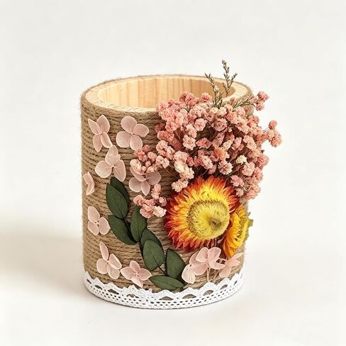 2-Pack 4 Inch Unfinished Round Wooden Cup Wood Pen Pencil Holder for DIY Crafts Makeup Brushes Home Office Supplies and Desk Organizer in Saudi Arabia