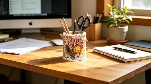 2-Pack 4 Inch Unfinished Round Wooden Cup Wood Pen Pencil Holder for DIY Crafts Makeup Brushes Home Office Supplies and Desk Organizer in Saudi Arabia