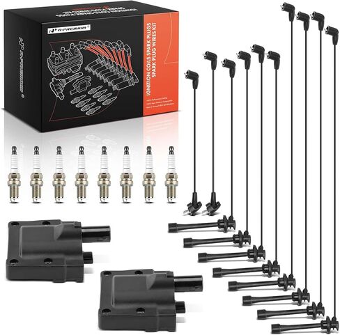 A-Premium 2 ملف إشعال مع 10 أسلاك و8 شمعات إشعال إيريديوم متوافقة مع Lexus SC400 1992-1997، LS400 1990-1997، 4.0L in Kuwait